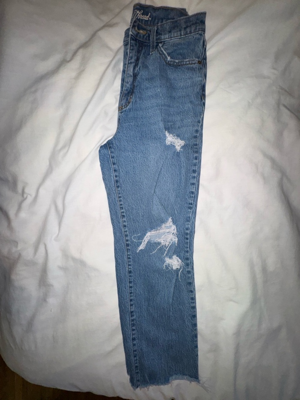Universal Thread High Rise Distressed Straight Leg Jeans - Picture 2 of 4